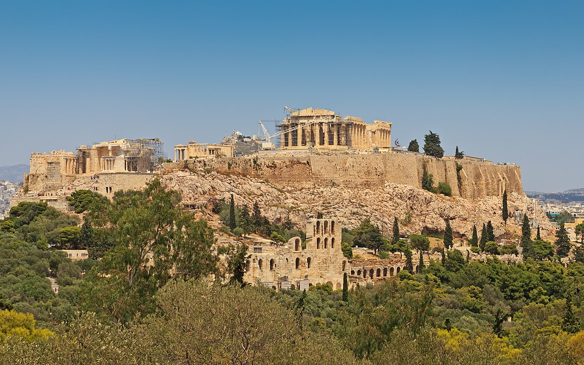 Acropolis of Athens, a noted polis of classical Greece.